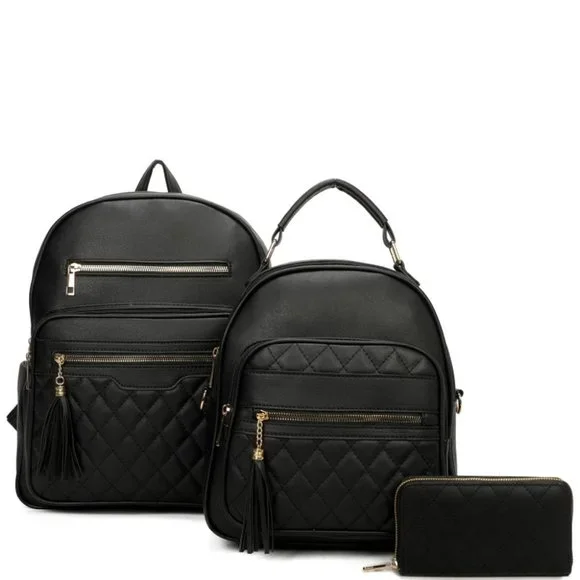 Diona J | Bags | 3in Quilt Tassel Zipper Backpack W Matching  display picture 1